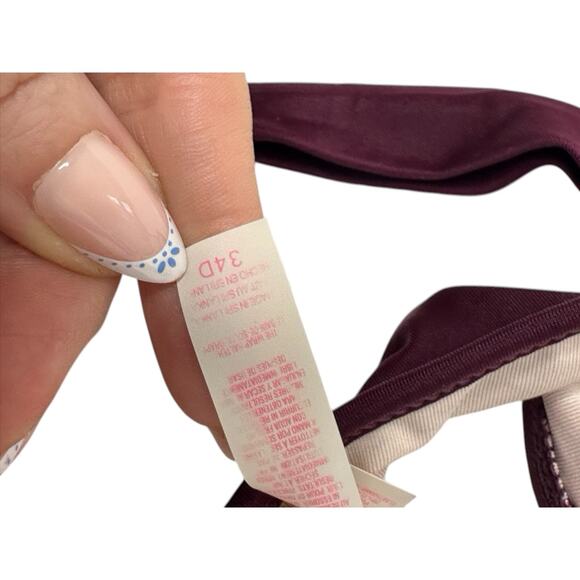 Victoria's Secret Maroon Wrap Padded Underwire Halter Bikini Top Women's 34D - Picture 12 of 12